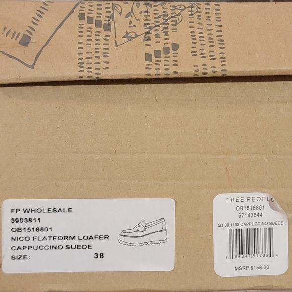 Free People Nico Platform Loafers Cappuccino Suede EU Size 38, US 7.5 - Picture 2 of 8